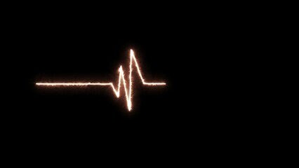 Abstract digital heartbeat signal icon illustration.