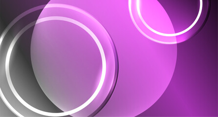 Neon glass circle copyspace for your text or product presentation geometric background. Vector illustration For Wallpaper, Banner, Background, Card, Book Illustration, landing page