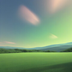 Blue and green skies with smooth color transition.