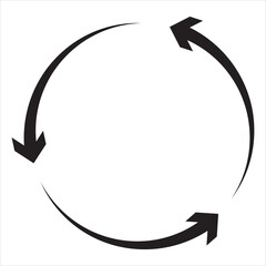 Circle arrow. Circular process, rotate infographic element. Round step loop, sync loading arrow symbol. Rotation option editable stroke vector recycle refresh. Arrow on transparent background .