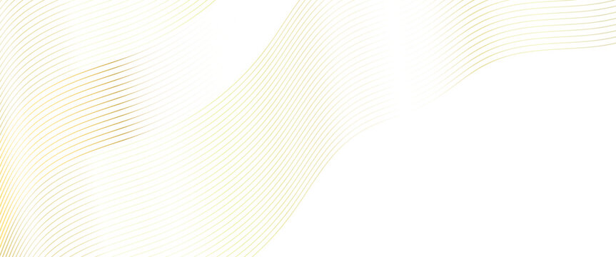 Vector abstract gold color curved waves with diagonal lines design.