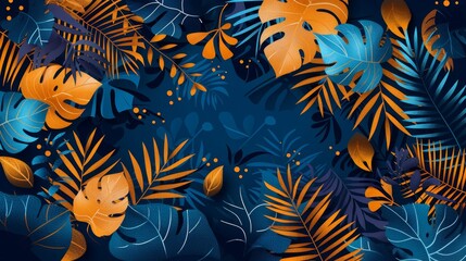 Hawaii tropical leaves design illustration, print, cover, banner, decoration, wallpaper