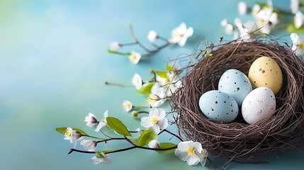 Happy easter background, easter egg scene