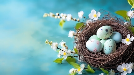 Happy easter background, easter egg scene