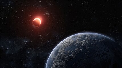 Obraz premium Exoplanets In Deep Space