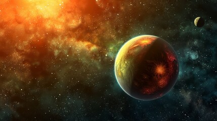 Obraz na płótnie Canvas Exoplanets In Deep Space