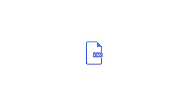 PDF document file icon, CSV file icon animation. simple design pdf file icon.