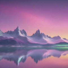 Fototapeta na wymiar Pastel sky with aurora landscape with smooth color transition.