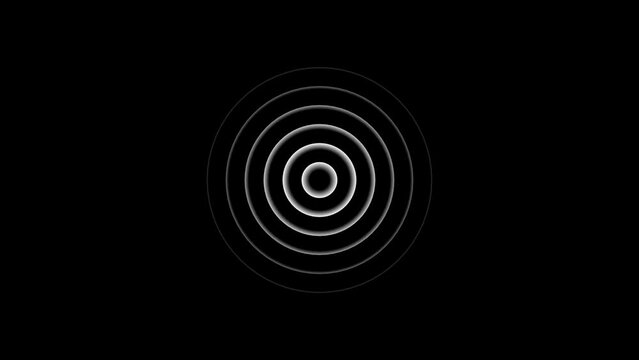 Radio wave, animated of white circular electric wave looping wave animation, scanning waveform animation on white background.