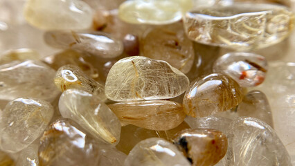 Macro photography of natural rutile quartz