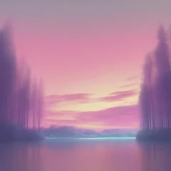 Wall murals Candy pink Pastel sky with aurora landscape with smooth color transition.