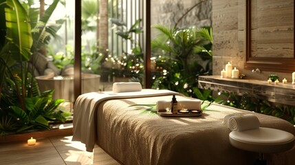 An oasis of health and wellness, focusing on spa relaxation