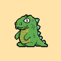 Green monster cute pixel art