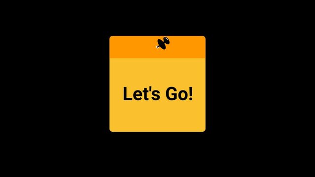 Lets go Sticky note Animation with transparent background 