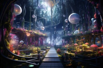 Obraz premium Virtual reality imaginary world