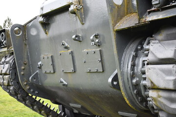 Front of mobile artillery, tracked.