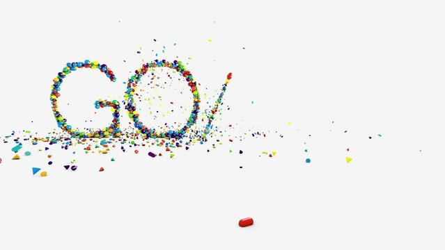 Motion graphics - goals animation on white