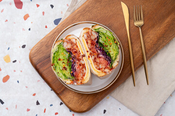 Ham, cheese, sandwiches, eggs, basil, tomatoes, chicken, spicy, wasabi, crab meat, chicken tender, teriyaki, cafe latte,