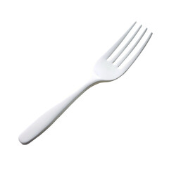 Realistic Detailed 3d White Disposable Plastic Fork. isolated on transparent background.