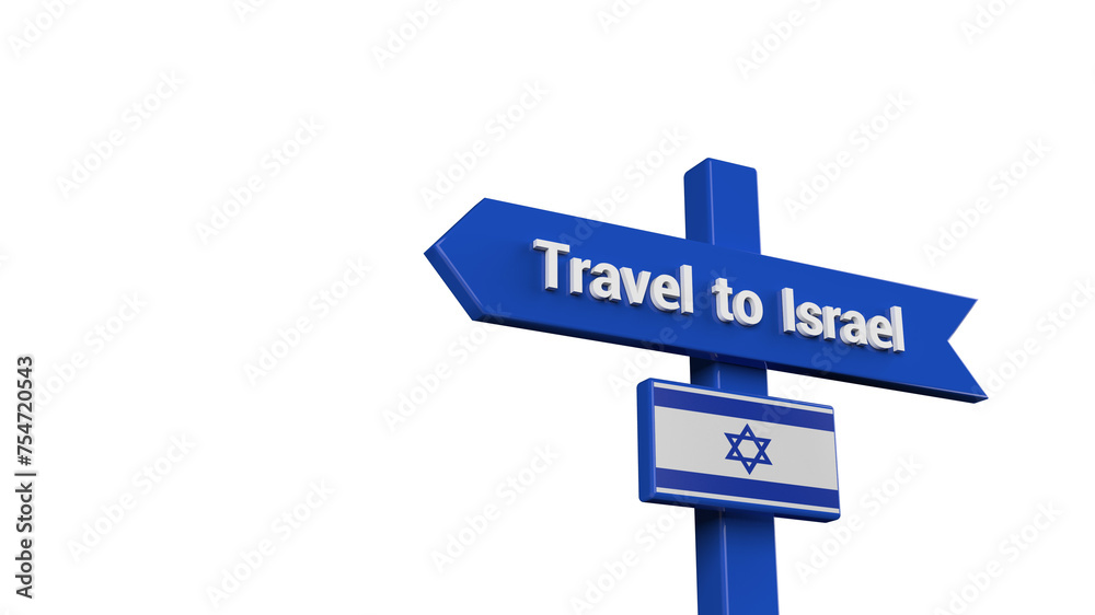 Wall mural Travel to Israel on an isolated background