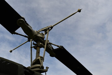 Helicopter rotor closeup.