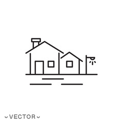 house icon, home, private house, housing, real estate, thin line icon isolated on white background, editable stroke eps 10 vector illustration