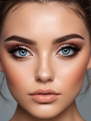 Young beauty makeup face beauty portrait