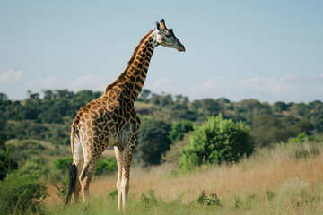 Fototapeta premium A full body shot of a Giraffe, animal