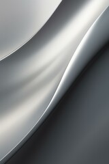 A sleek silver abstract background with fluid waves and a transition from anthracite to platinum. Generative AI.