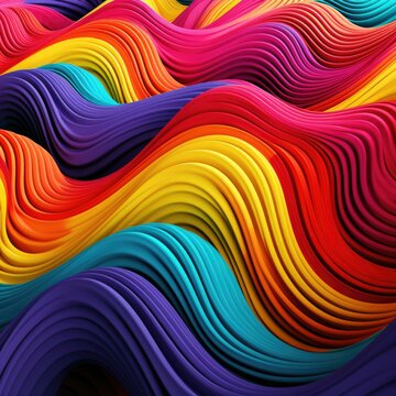 A vibrant and modern abstract illustration featuring colorful waves, perfect for wallpapers and design projects. Generative AI.