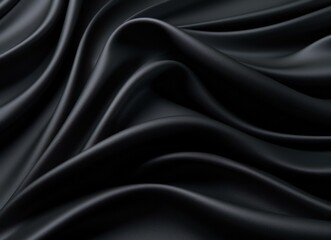 Fototapeta premium A luxurious black satin fabric with a mesmerizing flow, perfect for elegant designs. Generative AI.