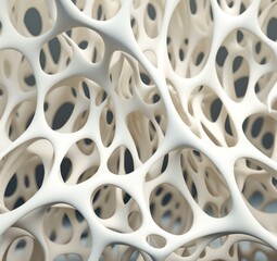 Obraz premium A white structure with holes, creating a modern and futuristic design. Generative AI.