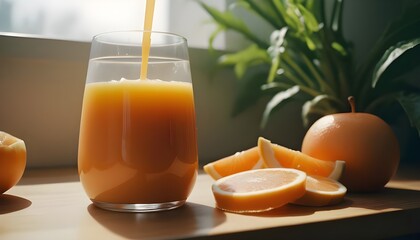Fototapeta premium orange juice and oranges