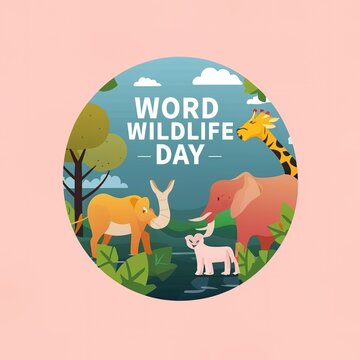 World Wildlife Day with the animals in abstract representation