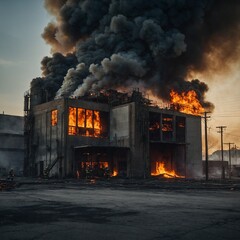 factory on fire