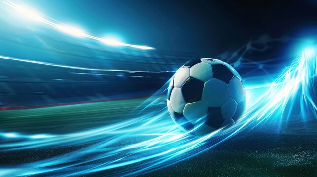 Football or soccer background with glowing line. abstract background for football ad, tournament ad, sport ad, football league add.