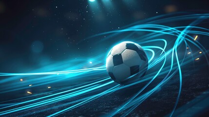 Football or soccer background with glowing line. abstract background for football ad, tournament ad, sport ad, football league add.