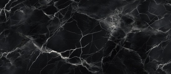 A close-up view of a black and white marble texture background, showcasing the intricate veins and...