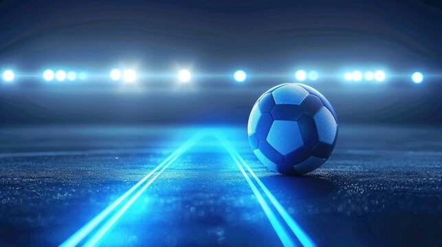 Football or soccer background with glowing line. abstract background for football ad, tournament ad, sport ad, football league add.