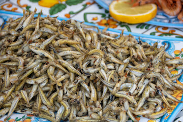 fried smelt fish atherina or silverside