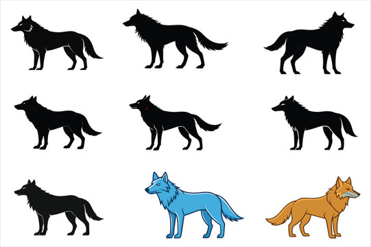 Wolf Silhouette vector Illustration