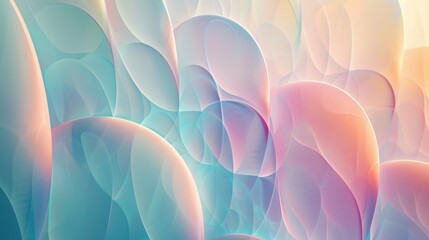 Obraz premium Ethereal abstract patterns with soft gradients, creating a dreamy atmosphere with imaginary geometric forms. Ombre wave banner