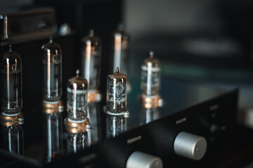 Fototapeta na wymiar close up of a tube Amplifier