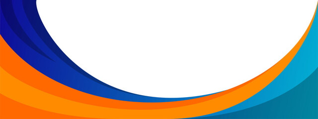 Abstract web banner background blue and orange color