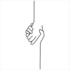 Conceptual illustration of handshake, holding hand