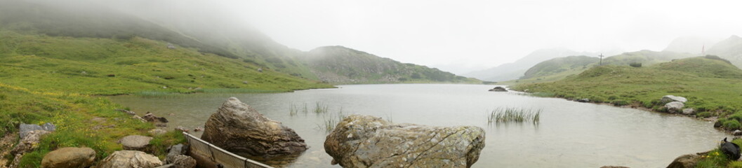 beautiful landscape with a lake in the mountains Austria.