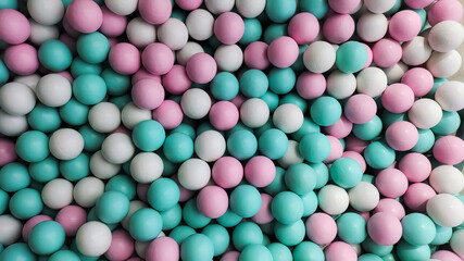 Group of colorful plastic balls at the mall playground
