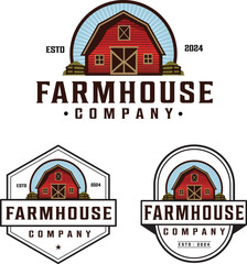 Farmhouse logo design with editable vector file