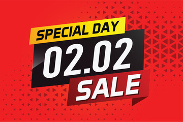 2.2 Special day sale word concept vector illustration with ribbon and 3d style for use landing page, template, ui, web, mobile app, poster, banner, flyer, background, gift card, coupon

