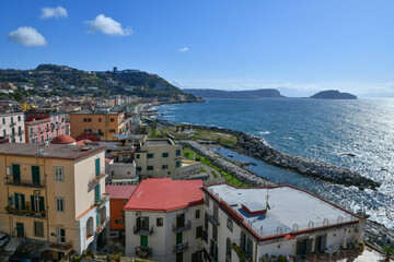Beautiful view of the sea city of Campania, near Naples - obrazy, fototapety, plakaty